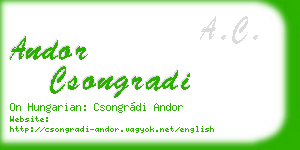 andor csongradi business card